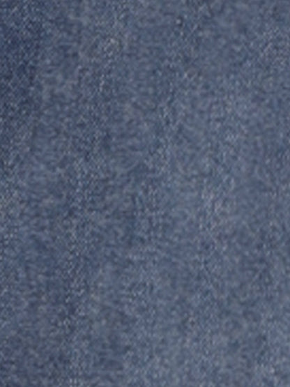 Elegant Grey Blue Denim Midi Skirt for Women with High Waist Fitted Straight Style