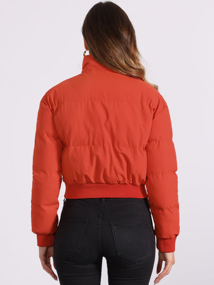 Effortless Bomber Jacket for Women with Stand Collar Zip Front Ribbed Cuff Style