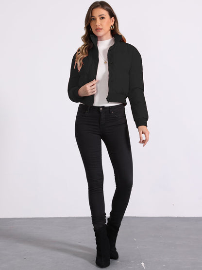 Effortless Bomber Jacket for Women with Stand Collar Zip Front Ribbed Cuff Style