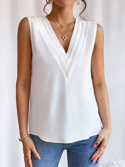 Effortless Blouses for Women with V-Neck Sleeveless Relaxed Style