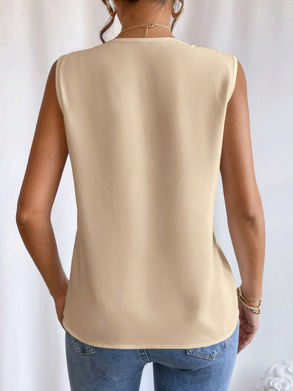 Effortless Blouses for Women with V-Neck Sleeveless Relaxed Style