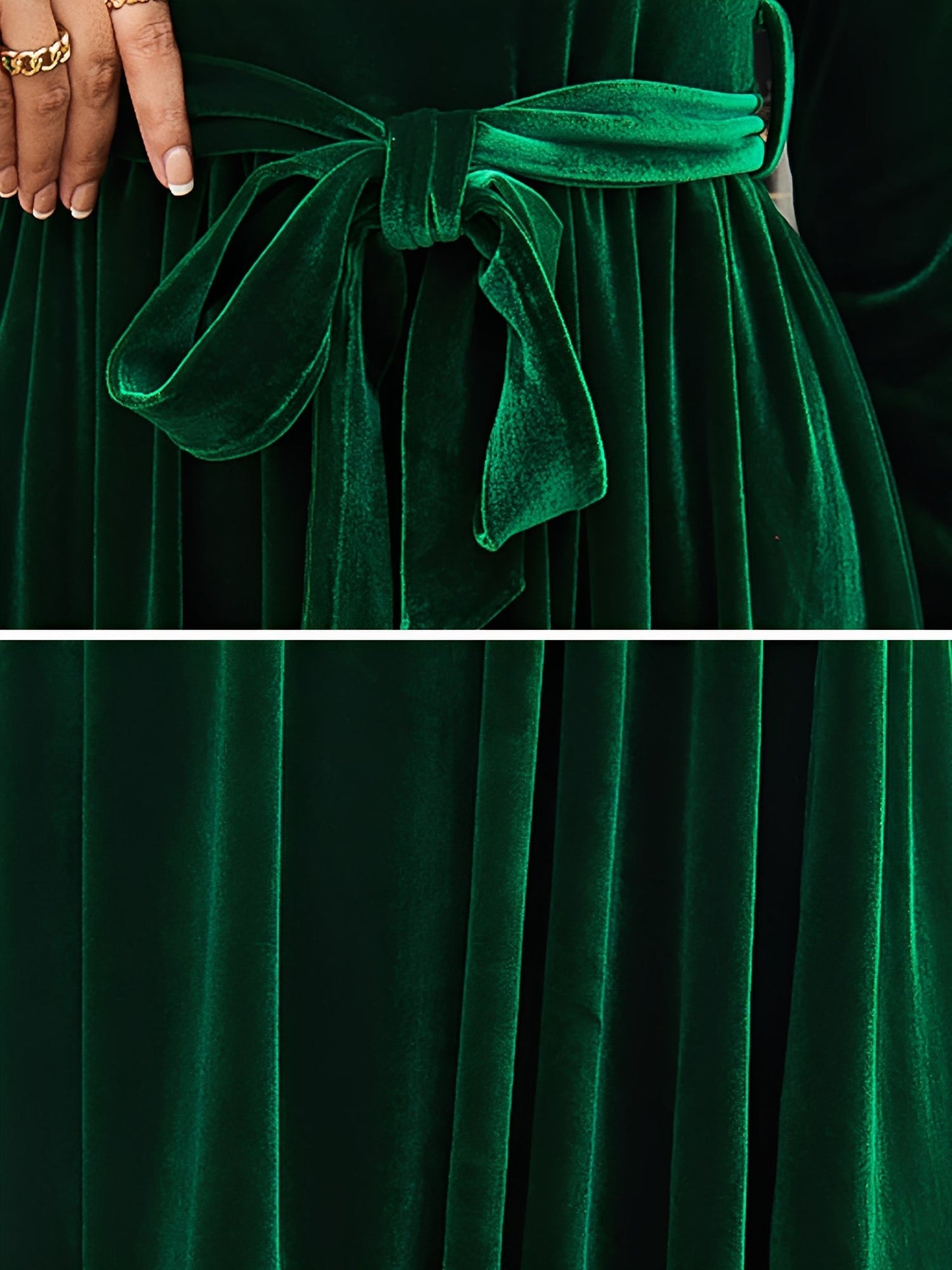 Elegant Velvet Maxi Dress for Women with Boat Neck Long Sleeve Belted Waist Style