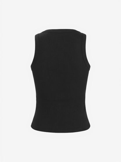 Effortless Halter Tank Top for Women with Ribbed Fitted Relaxed Style