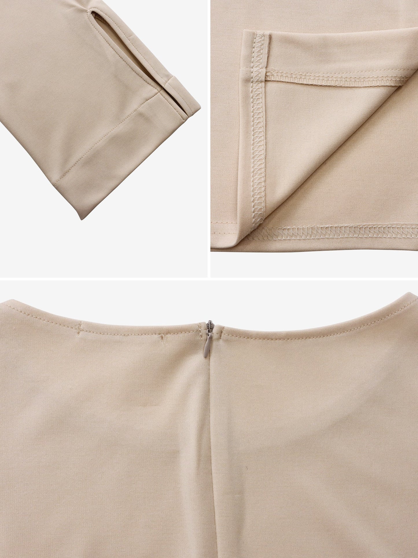 Elegant Bodycon Dress for Women with Round Neck Button Front Elbow Sleeve Style