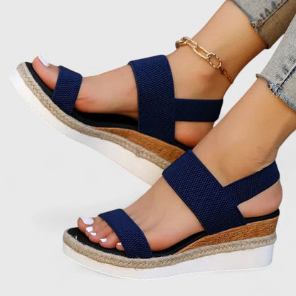 Comfortable Orthopedic Sandals for Women with Platform Wedge Elastic Strap Casual Summer Style